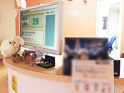 花粉症ピーク時期に耳鼻咽喉科の受付やカウンターで鼻や喉をスッキリさせるキャンディの設置サンプリング事例2