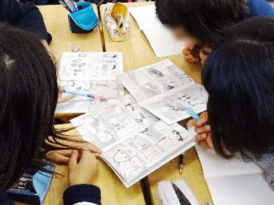新潟での天然資源産出に関する啓もうマンガ冊子の県内小学生へのサンプリング事例3