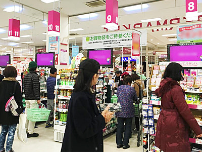 大手GMS食品売場内映像放映1