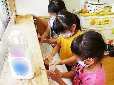 手洗い場面が多い幼稚園/保育園でのハンドソープのサンプリング事例3